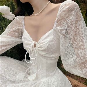 Floral Puff-Sleeve Midi Dress